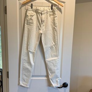 Zara Kids Cream Distressed Jeans